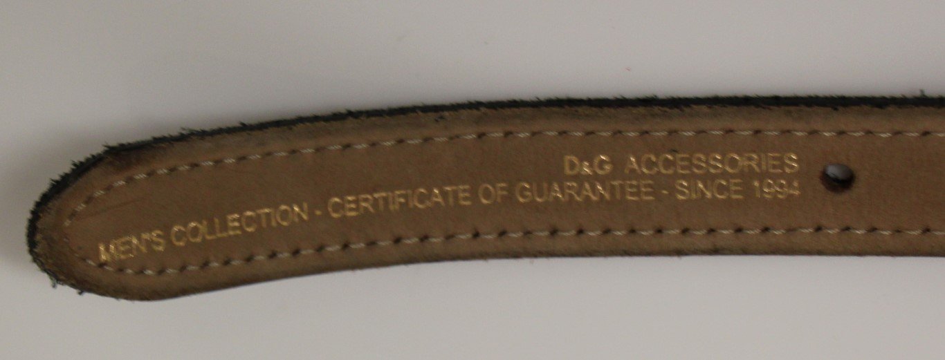 Blue Suede Leather Logo Belt