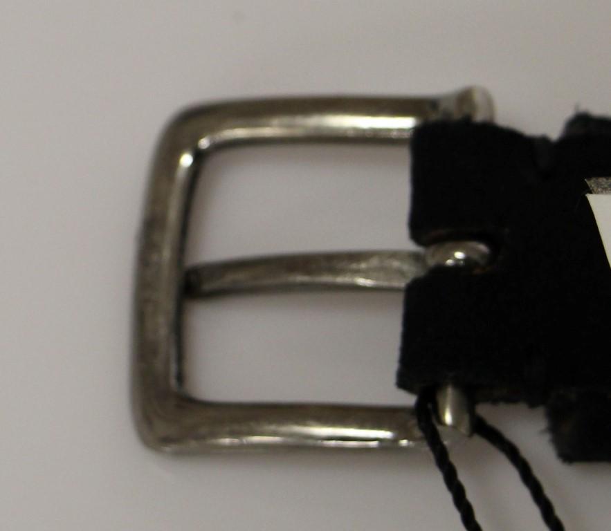 Blue Suede Leather Logo Belt