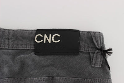 Gray Cotton Super Slim Corduroys Jeans