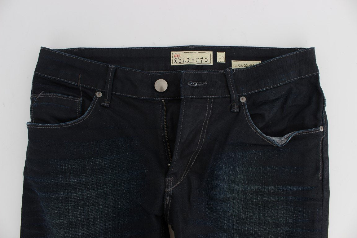 Blue Cotton Stretch Slim Fit Jeans