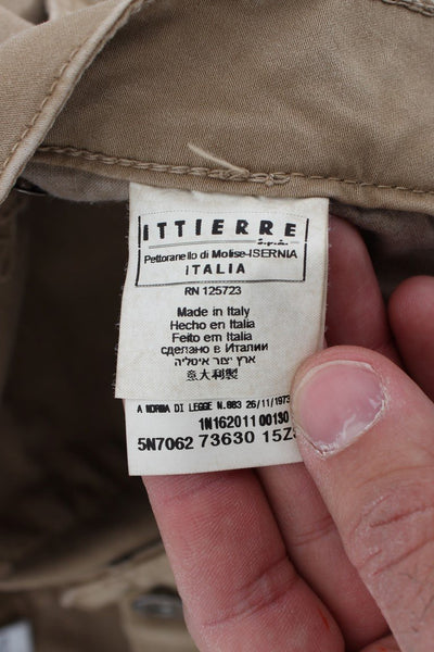 Beige Cotton Slim Fit Jeans