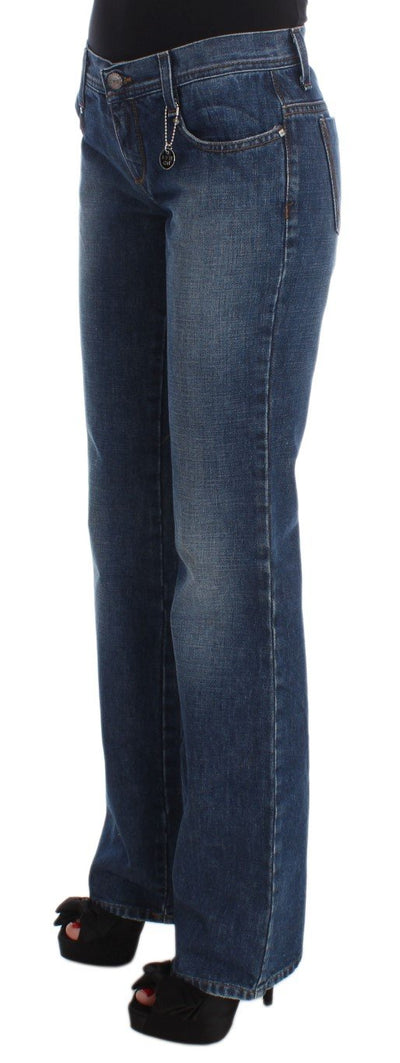 Blue Cotton Bootcut Denim Jeans
