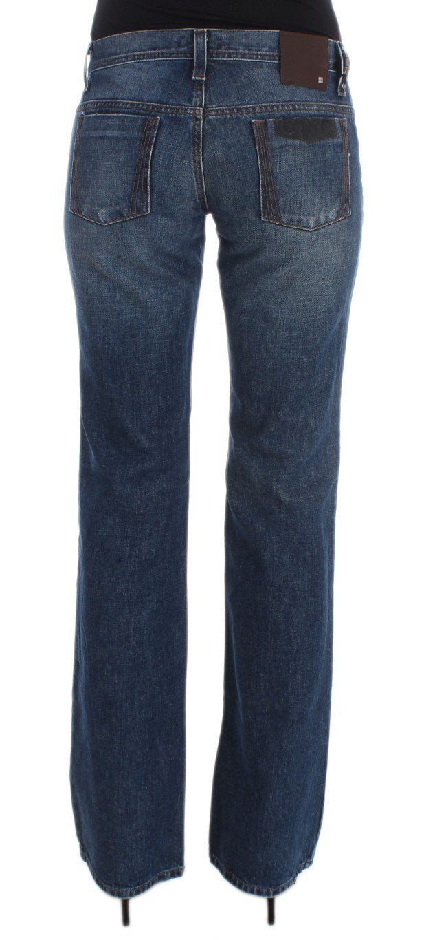 Blue Cotton Bootcut Denim Jeans