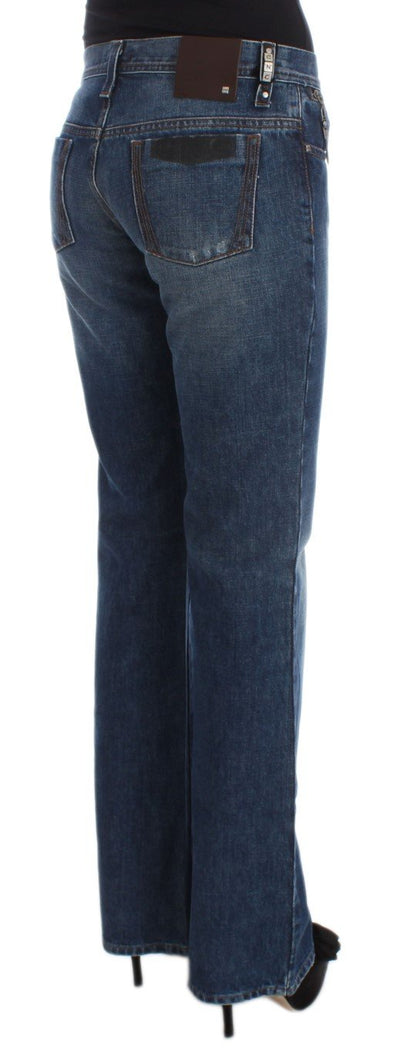 Blue Cotton Bootcut Denim Jeans