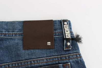 Blue Cotton Bootcut Denim Jeans