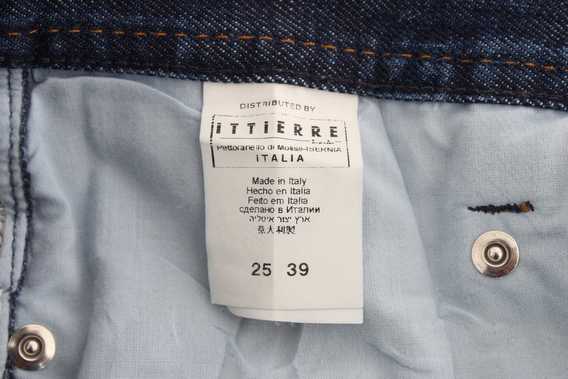 Blue Cotton Bootcut Denim Jeans