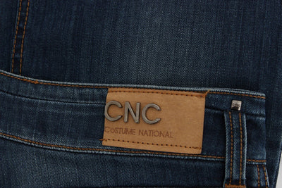 Blue Cotton Flare Boot Cut Jeans
