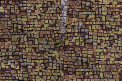 Multicolor Mosaic Print Silk Blouse T-shirt