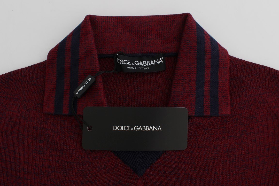 Bordeaux Silk Polo Short Sleeve T-shirt