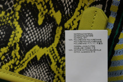 Multicolor Yellow Snakeprint Shopping Tote Bag