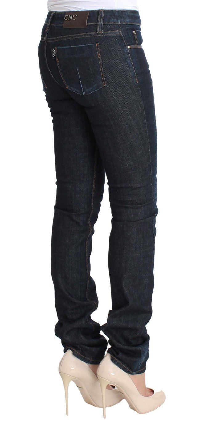 Blue Cotton Stretch Slim Fit Jeans