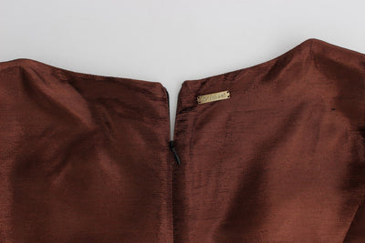 Bronze Longsleeved Shift Sheath Dress