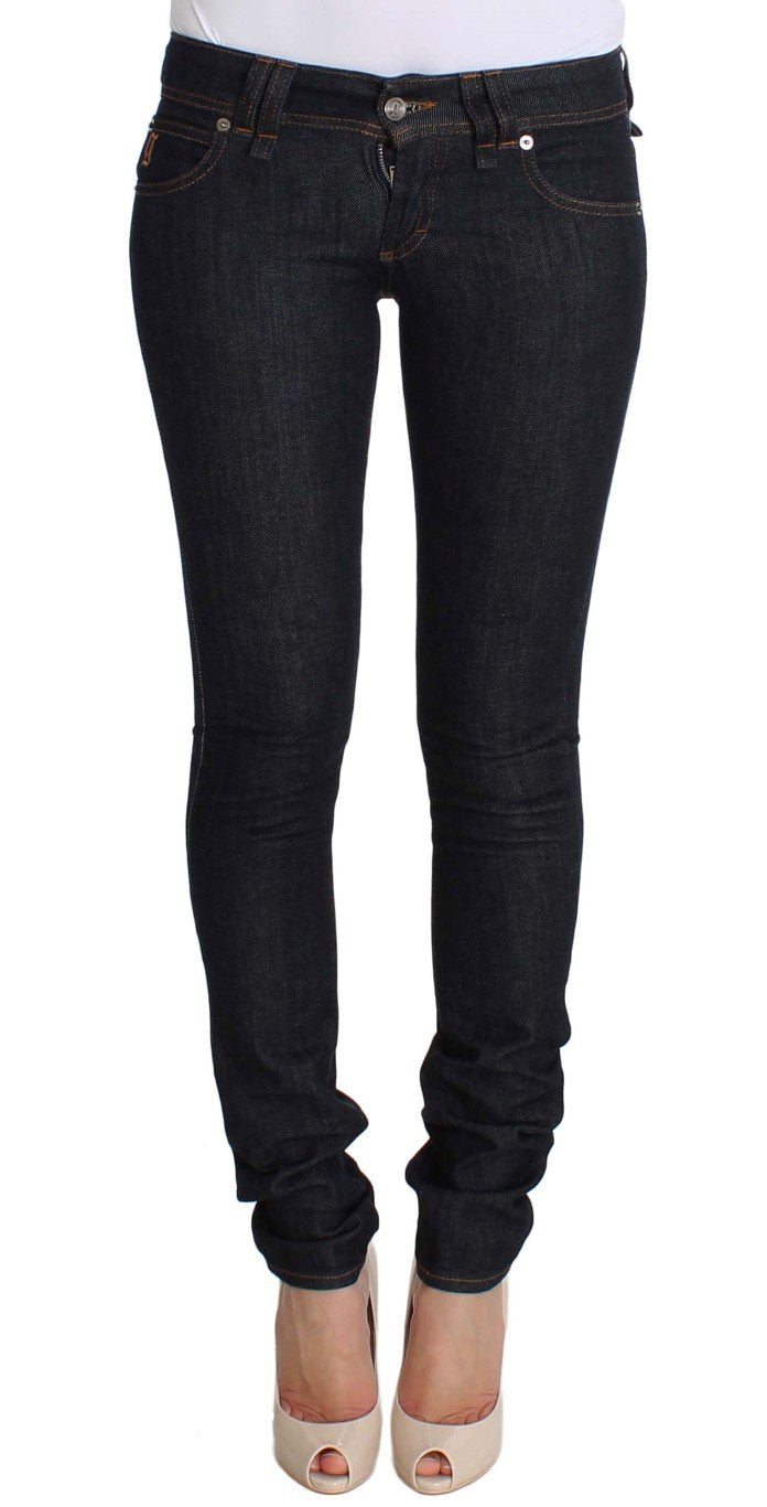 Dark Blue Slim Fit Cotton Stretch Denim Jeans