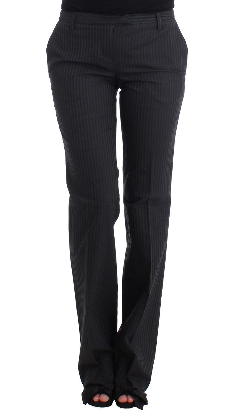 Gray striped dress pants