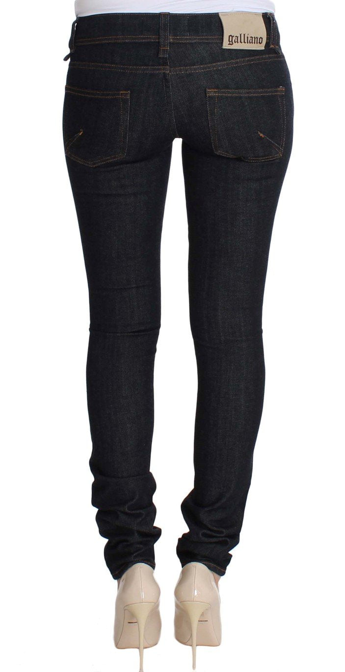 Dark Blue Slim Fit Cotton Stretch Denim Jeans