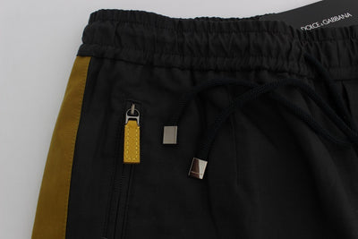 Gray Yellow Striped Casual Pants
