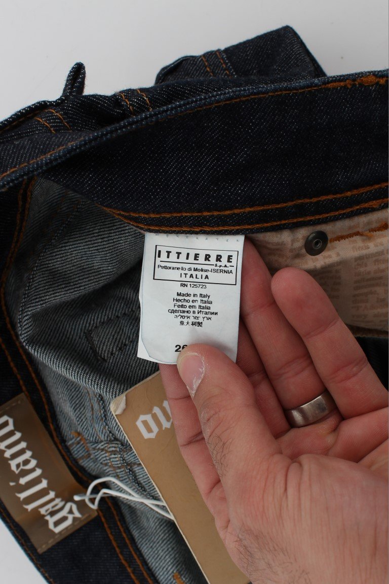 Dark Blue Slim Fit Cotton Stretch Denim Jeans