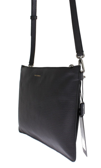 Gray Lizard Leather Shoulder Cross Body Messenger Bag