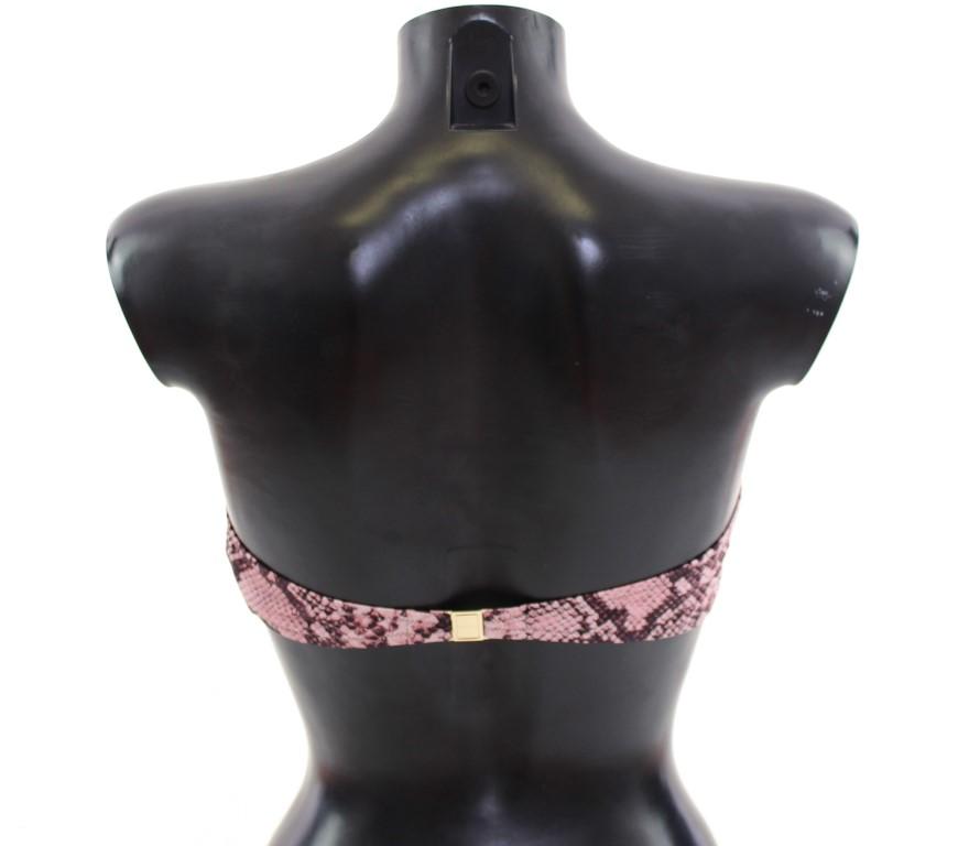 Pink Snake Print Bikini Top Bra Swimwear