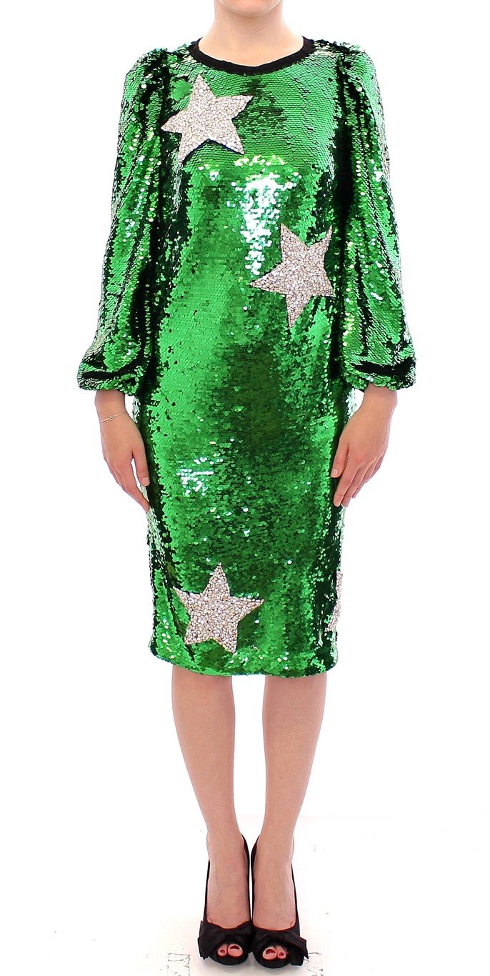 Masterpiece green sequined crystal swarovski dress
