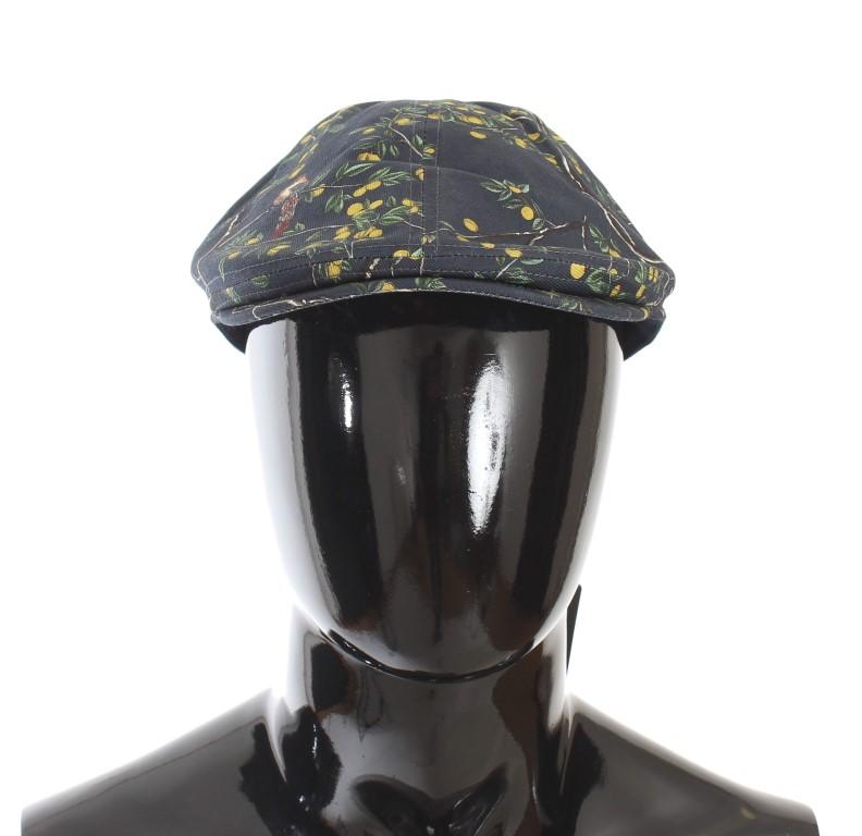 Blue Bird Forest Pattern Newsboy Hat