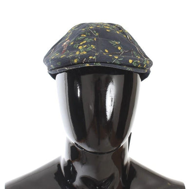 Blue Bird Forest Pattern Newsboy Hat