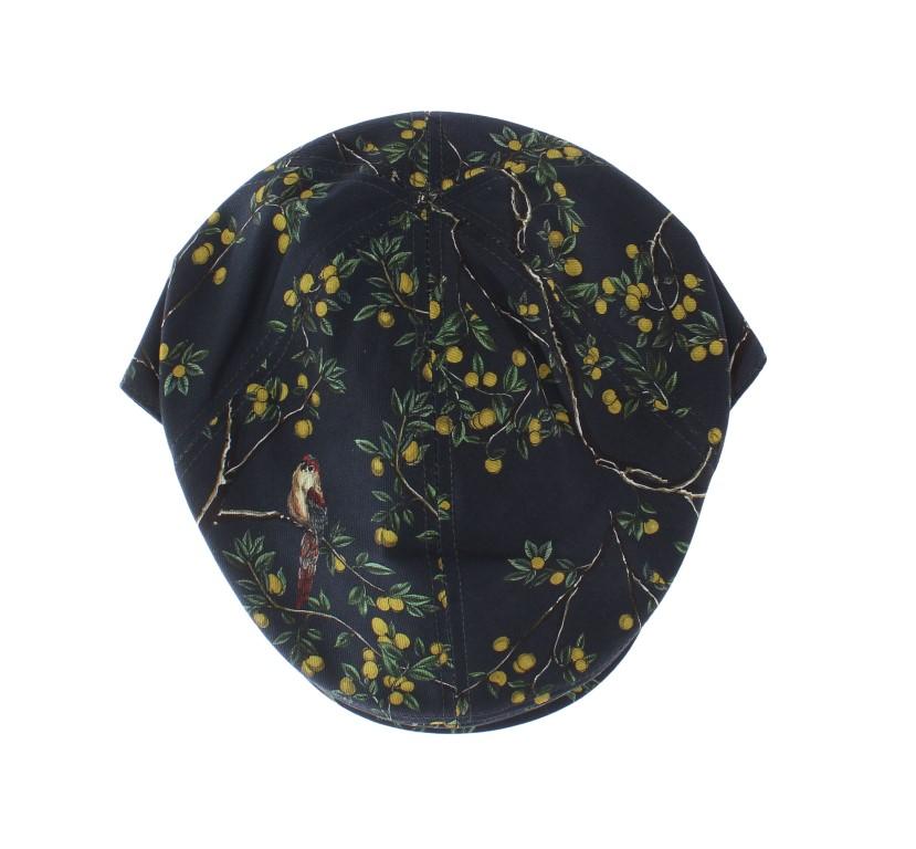 Blue Bird Forest Pattern Newsboy Hat