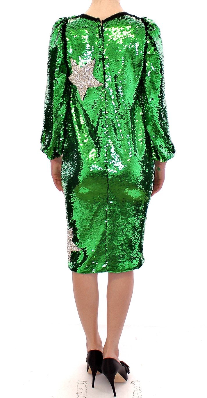 Masterpiece green sequined crystal swarovski dress