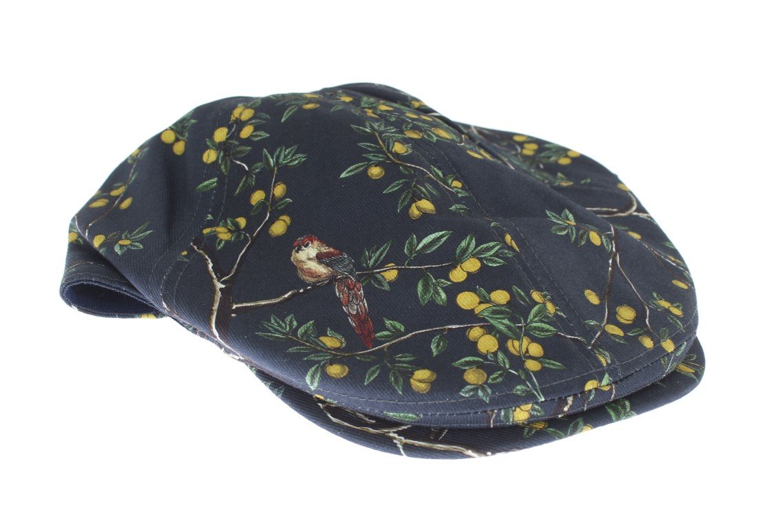 Blue Bird Forest Pattern Newsboy Hat