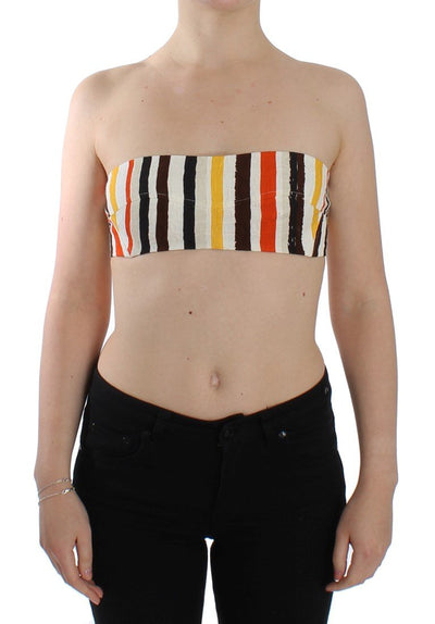Multicolor striped bandeau top