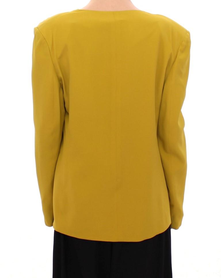 Mustard Yellow Silk Blazer Jacket