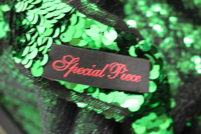 Masterpiece green sequined crystal swarovski dress