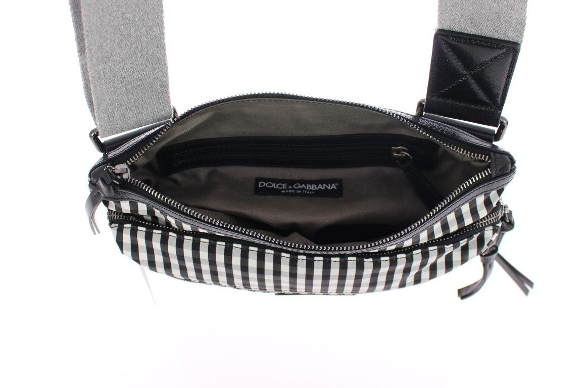 Black canvas messenger bag