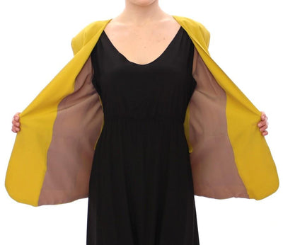 Mustard Yellow Silk Blazer Jacket