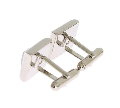 Silver Brass Black Stone Cufflinks
