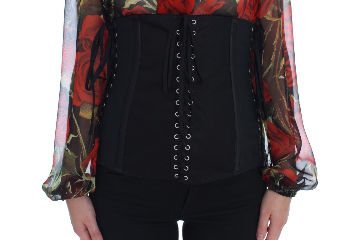 Black Stretch Waist Strap Corset Belt