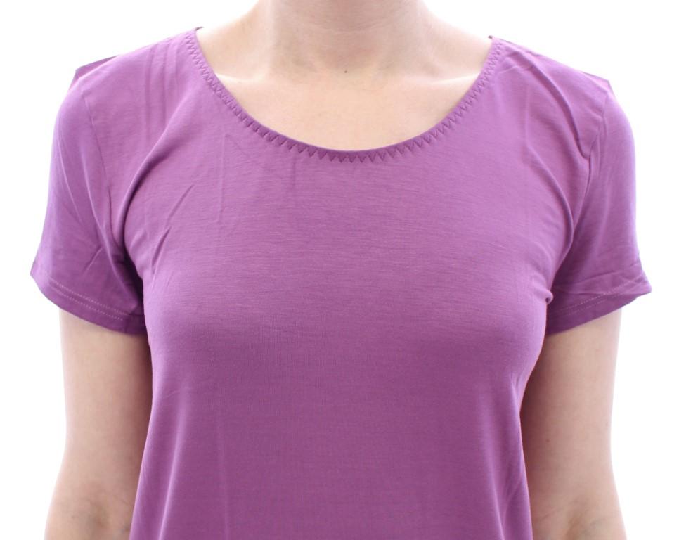 Purple shortsleeve crewneck t-shirt