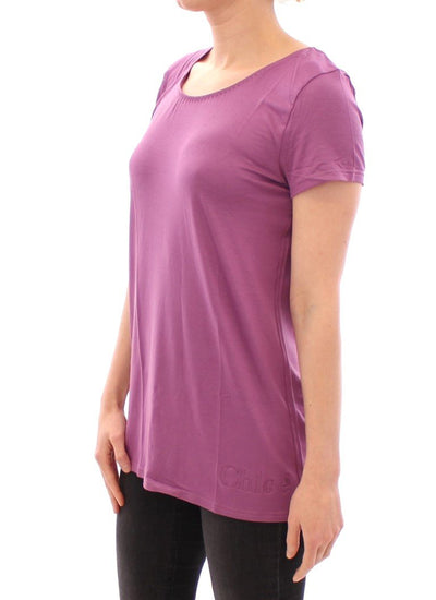Purple shortsleeve crewneck t-shirt