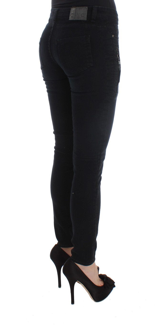 Black Cotton Slim Fit Denim Jeans