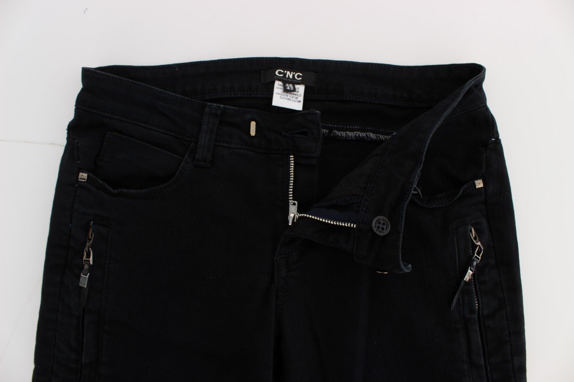 Black Cotton Slim Fit Denim Jeans