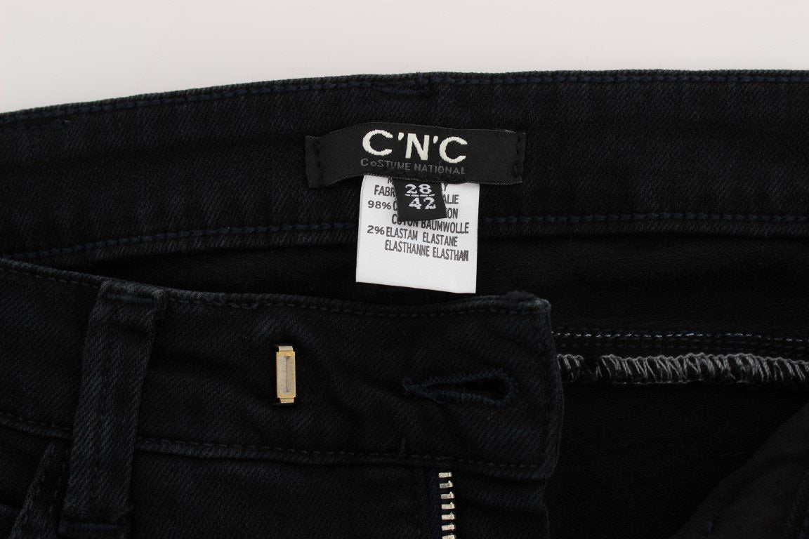 Black Cotton Slim Fit Denim Jeans