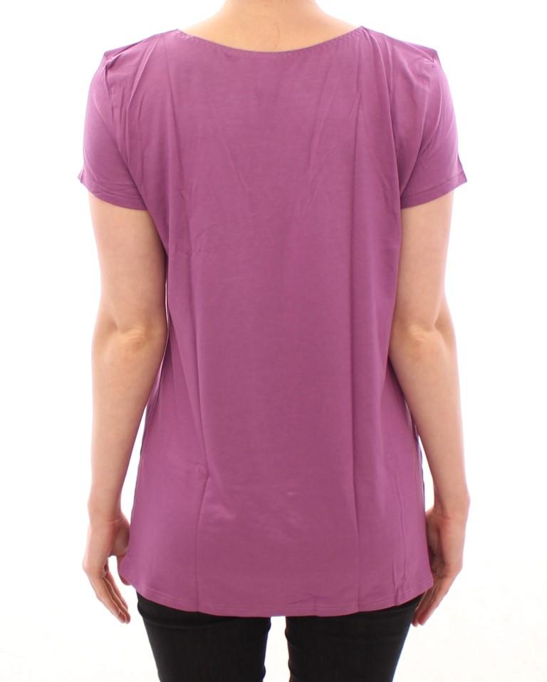 Purple shortsleeve crewneck t-shirt