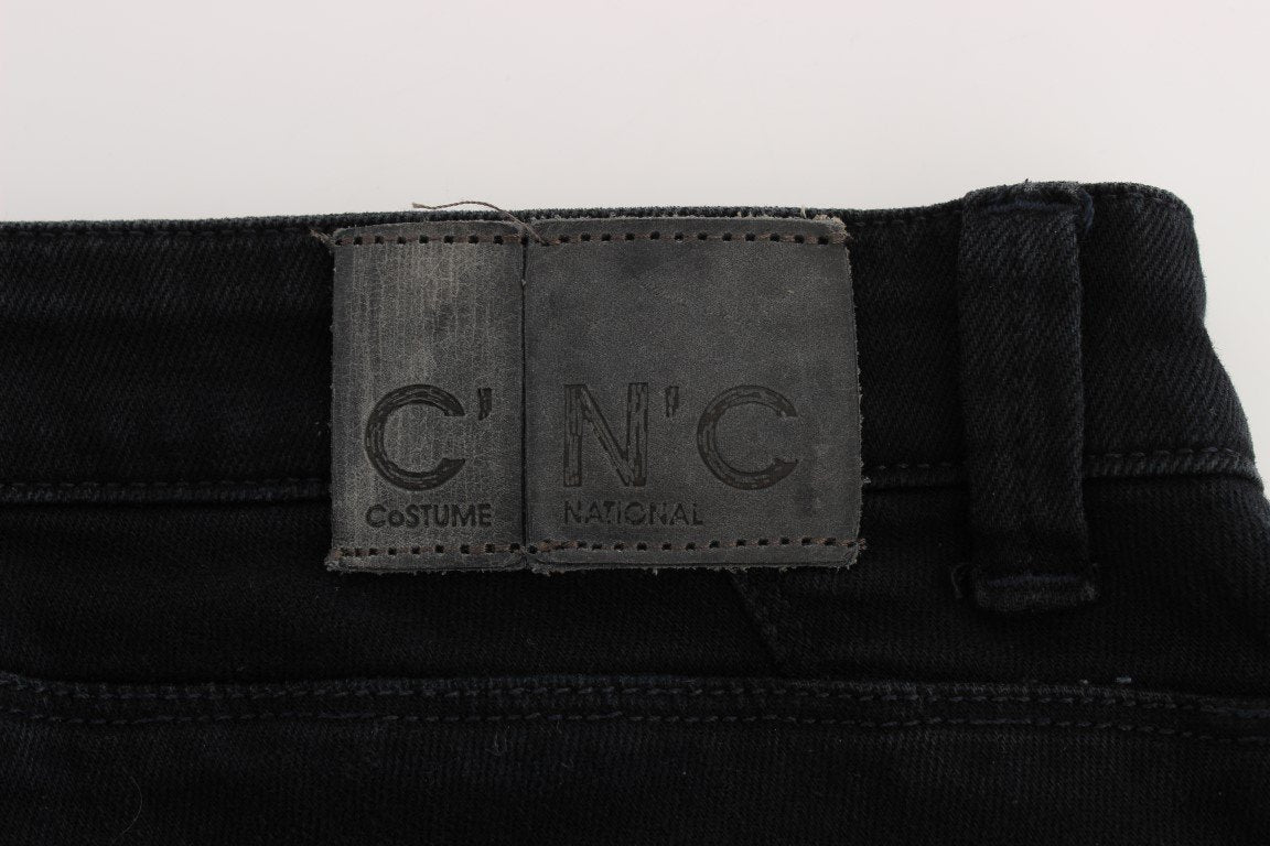 Black Cotton Slim Fit Denim Jeans