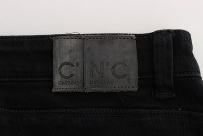 Black Cotton Slim Fit Denim Jeans