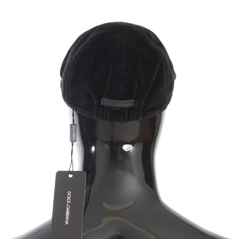 Black Cotton Newsboy Cap