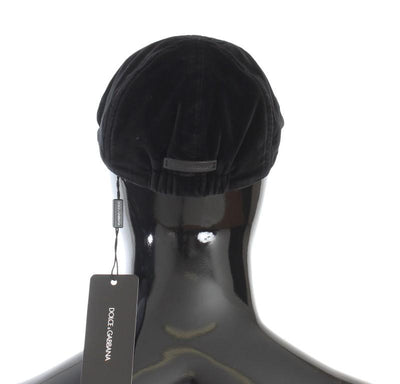 Black Cotton Newsboy Cap