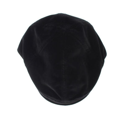 Black Cotton Newsboy Cap
