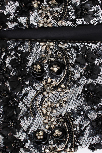 Black Clear Crystal Runway Blouse Top