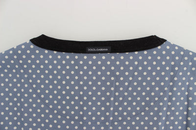 Blue SICILY Map Print Crewneck T-shirt