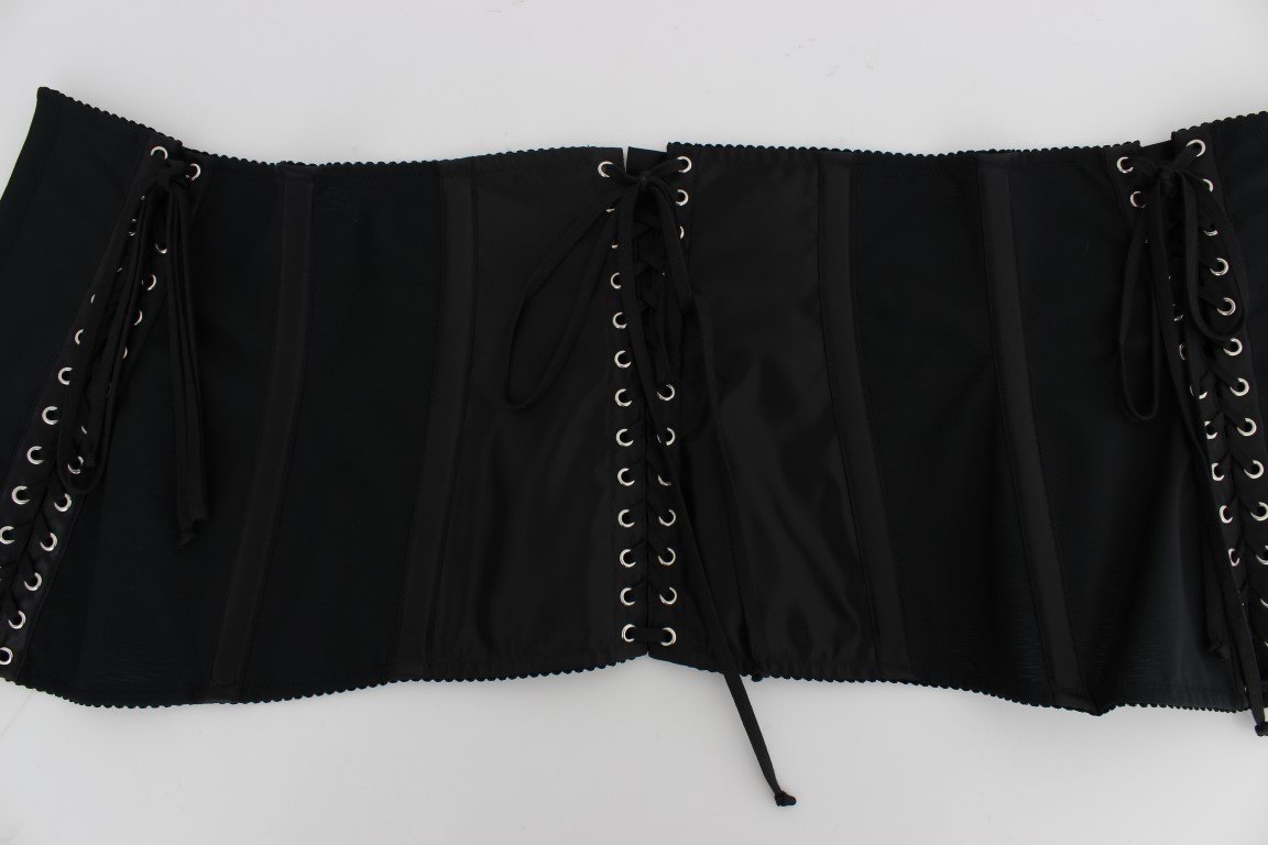 Black Stretch Waist Strap Corset Belt